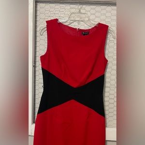 New Directions Womens Red and Black Sleeveless dress